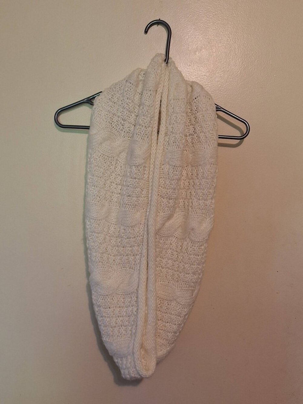 Tahari Cream Cable Knit Infinity Scarf